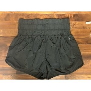 Free People The Way Home Shorts Women sz L Black High Waist Lined FP Movement